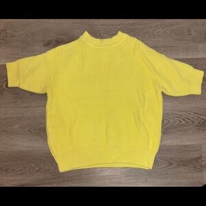 Ann Taylor Crewneck Sweater in Bright Yellow